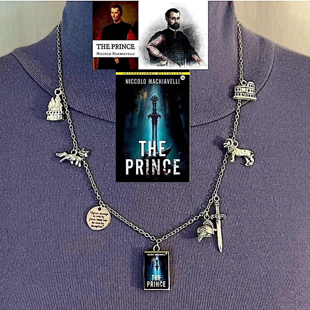 The Prince by Niccolo Machiavelli Handmade Renaissance Literature Necklace, Book